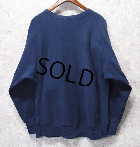 画像3: 80's【USA製】ビンテージ【チャンピオン】プリント　トリコタグ【リバースウィーブ】【DELAWARE BASEBALL】【紺】【スウェット】【サイズXL】  (3)