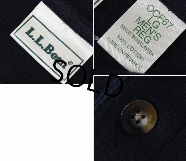 画像2: 【ビンテージ】【L.L.Bean】LLビーン【黒ｘ白ライン】【長袖ポロシャツ】【サイズL】  (2)