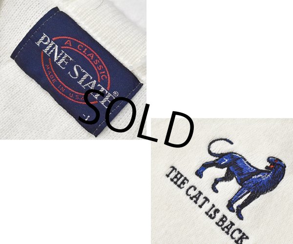 画像2: 90's~ USA製【PINE STATE】パインステイト【黒猫】Vネック【アクリルセーター】白 アクリルニット【サイズＬ】  (2)