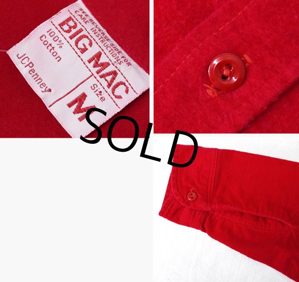 画像2: 70's【ビンテージ】 【BIG MAC】【JcPenny】【赤】【シャモアシャツ】サイズM  (2)