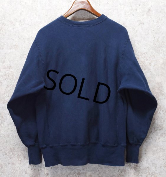 画像3: 90's【USA製】【ビンテージ】【チャンピオン】【リバースウィーブ】【紺】ネイビー【無地】【リバースウィーブ】【スウェット】【サイズL】  (3)