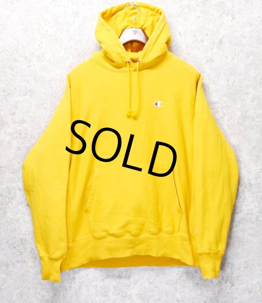 画像1: 【チャンピオン】【Champion】【マスタードイエロー】【無地】【リバースウィーブパーカー】【サイズL】  (1)