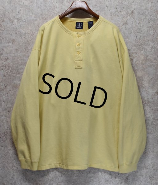 画像1: 【ビンテージ】【オールドギャップ】GAP【クリームイエロー】【ヘンリーネック】【スウェット】【サイズXL】  (1)
