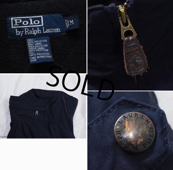 画像2: 【ポロラルフローレン】【紺】【裏フリース】【フード収納】【ブルゾン】フルジップアップジャケット【サイズM】  (2)