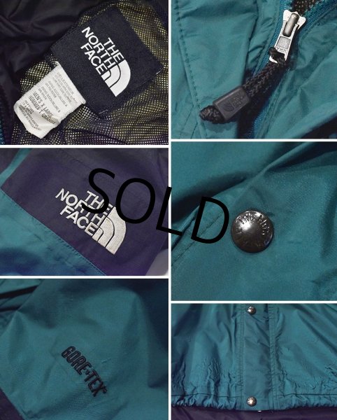 画像2: 【ビンテージ】【The north face】【ザ ノースフェイス】ゴアテックス 黒x緑【マウンテンライトジャケット】【サイズXL】  (2)