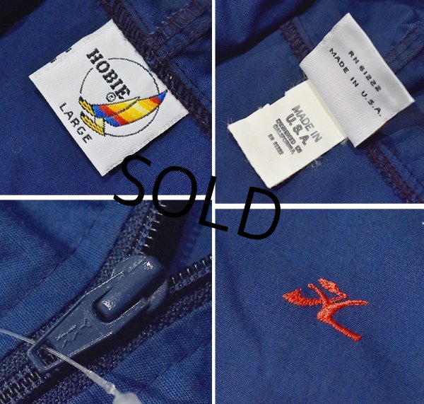 画像2: USA製【HOBIE】【ホビー】【紺×白x虹色グラデーション】【ポリコットンパーカー】【サイズL】  (2)