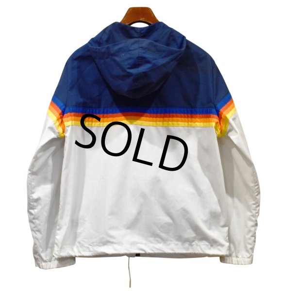 画像3: USA製【HOBIE】【ホビー】【紺×白x虹色グラデーション】【ポリコットンパーカー】【サイズL】  (3)