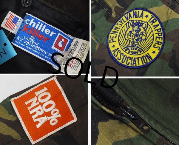 画像2: 【USA製】ビンテージ【SAFTBAK】サフトバック【Chiller Killer by SAFTBAK】ウッドランド【カモフラ】【中綿入り】【ジップアップジャケット】ハンティングジャケット  (2)