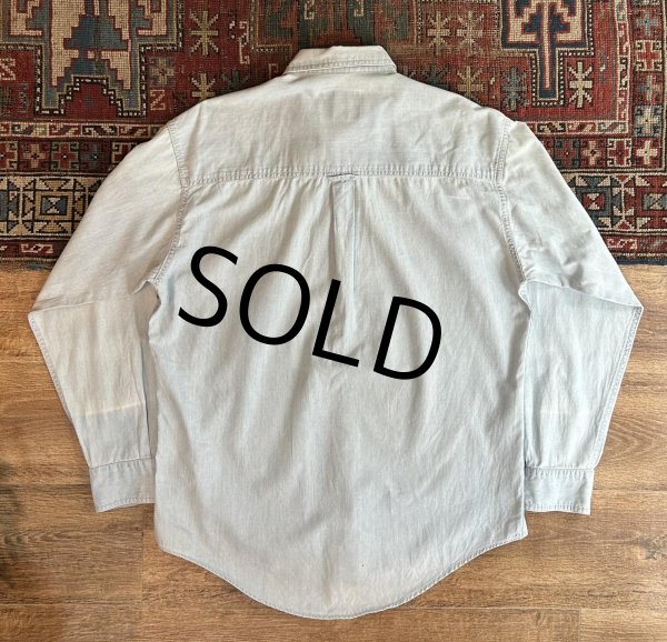 画像3: オールド 【CHAPS】チャップス【ラルフローレン】【POLO ralph lauren】胸刺繍入り【シャンブレーシャツ】【サイズM】  (3)