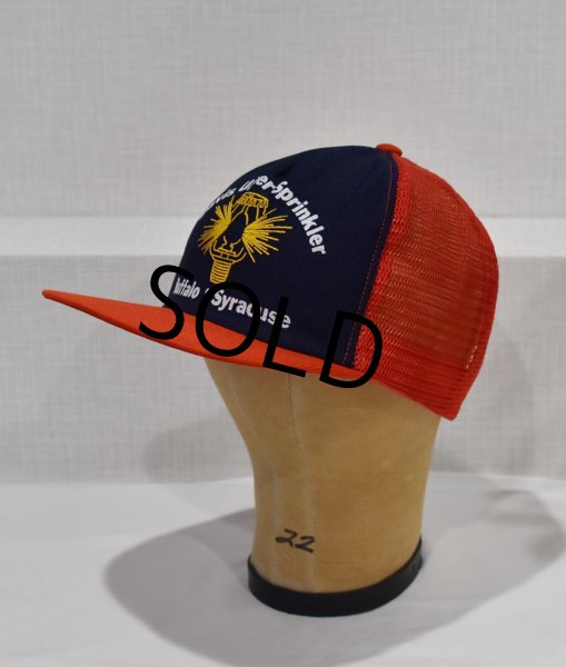 画像3: 【USA製】【ビンテージ】【Davis Ulmer Sprinkler】【メッシュキャップ】赤×紺【キャップ】  (3)