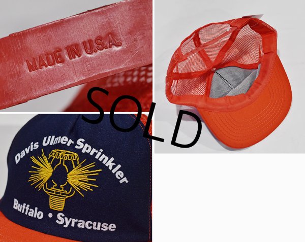 画像2: 【USA製】【ビンテージ】【Davis Ulmer Sprinkler】【メッシュキャップ】赤×紺【キャップ】  (2)