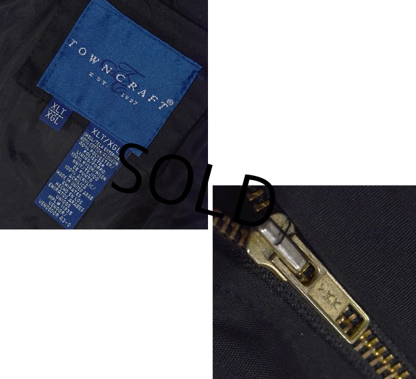 画像2: 【ビンテージ】【TOWN CRAFT】タウンクラフト【黒】【カップショルダージャケット】【ジップアップブルゾン】【ダービージャケット】【サイズXLT】  (2)