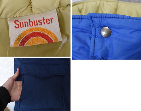 画像2: 80's【ビンテージ】【Sunbuster】【紺×水色】2トーン【中綿ダウンベスト】  (2)