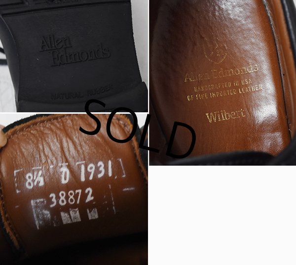 画像2: 【USA製】【アレンエドモンズ】【Allen Edmonds】【Wilbert】黒 ブラック【Uチップ】【8 1/2D】【26.5cm程度】  (2)