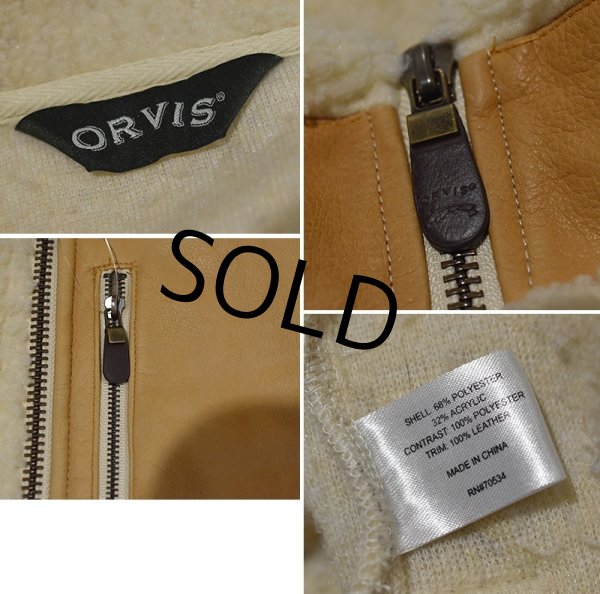 画像2: OLVIS【オービス】【ナチュラル】【レザーパッチ付き】フリースカーディガン  (2)