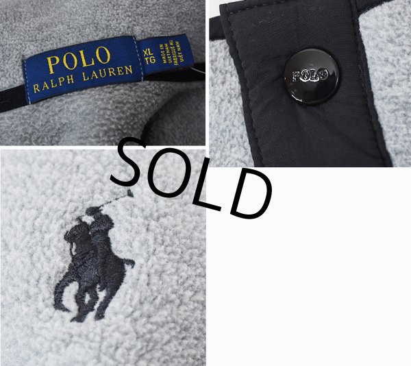 画像2: 【ラルフローレン】グレーｘ黒【フリース】【スナップＴ】プルオーバー【サイズＸＬ】  (2)