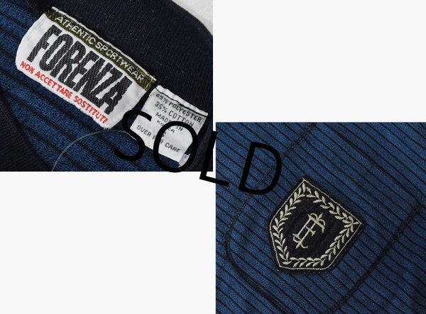 画像2: 【ビンテージ】【FORENZA】フォレンツァ【紺×黒】ボーダー【ポケット付き】【モックネックロンT】【サイズM】  (2)