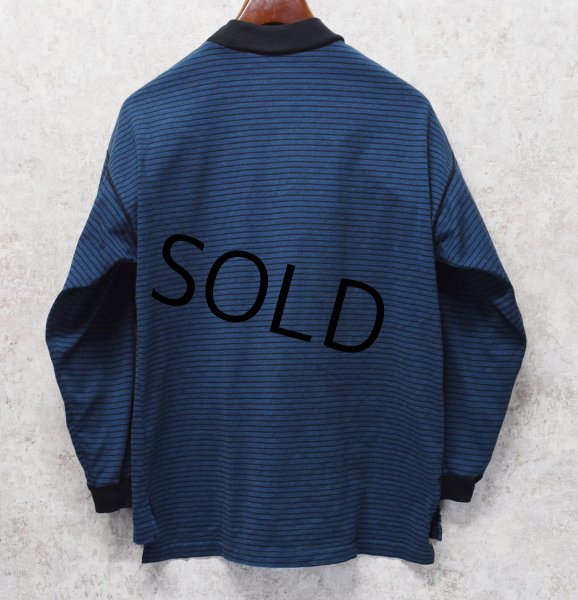 画像3: 【ビンテージ】【FORENZA】フォレンツァ【紺×黒】ボーダー【ポケット付き】【モックネックロンT】【サイズM】  (3)