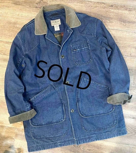 画像1: 【LLBean】【LLビーン】デニム【ハンティングジャケット】【コットンジャケット 】裏地付き【サイズＬ】  (1)