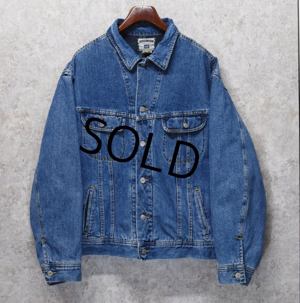 画像1: 00’s 【ビンテージ】【Lee】【緑×紺チェック裏地付き】【Gジャン】デニムジャケット【サイズＸＸＬ】  (1)