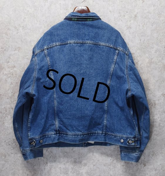 画像3: 00’s 【ビンテージ】【Lee】【緑×紺チェック裏地付き】【Gジャン】デニムジャケット【サイズＸＸＬ】  (3)