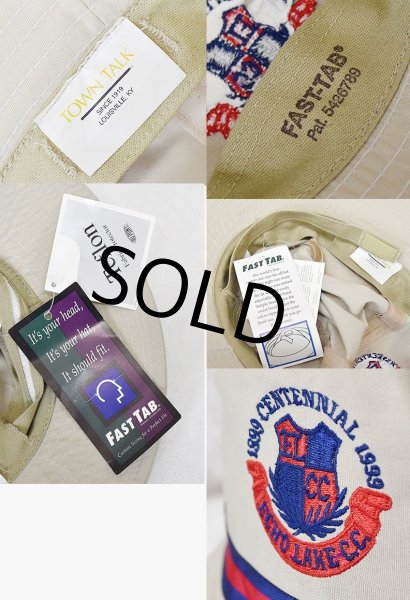 画像2: USA製【デッドストック】【FAST- TAB】ベージュx紺x赤リボン【ハット】バケットハット【サイズ M/L】【アジャスター付き】【61cm程度】  (2)