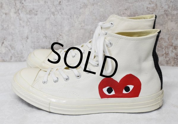 画像1: 【プレイコムデギャルソンｘコンバース】CONVERSE【ＣＴ７０】【白】【ハイカット】【サイズ 28.5ｃｍ)】  (1)