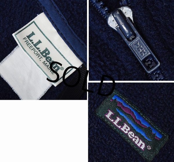 画像2: 【ビンテージ】L.L.Bean【LLビーン】【紺】【フルジップ】【フリースカーディガン】  (2)