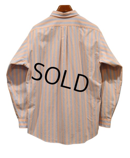 画像3: ビンテージ　【J.crew】【Ｊクルー】【水色ｘサーモンピンクストライプ】【BDシャツ】【サイズL】  (3)