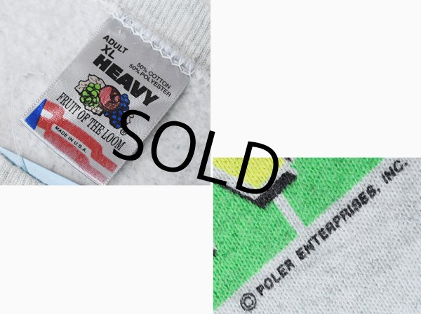 画像2: 90's【USA製】【ビンテージ】【フルーツオブザルーム】【Lindy】フィッシング【グレー】【スウェット】【サイズXL】  (2)