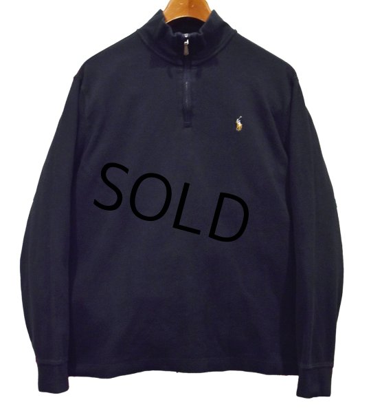 画像1: 【POLO RALPH LAUREN】【ラルフローレン】黒【ハーフジップ】【コットンセーター】【サイズL】  (1)