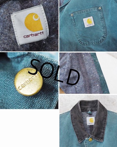 画像2: 【ビンテージ】【Carhartt】【カーハート】【緑】【ミシガンチョアコート】【ブランケット裏地付き】【ダック地ジャケット】  (2)