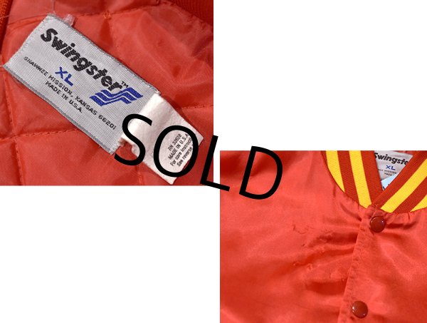 画像2: ~90's【USA製】【ビンテージ】【Swing Ster】【スウィングスター】USマリーン 赤【中綿入りサテンスタジャン】【サイズXL】  (2)