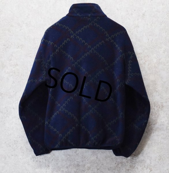 画像3: 90's USA製【nautica】ノーティカ【紺×チェック】【ハーフジップ】【フリースジャケット】【サイズM】  (3)