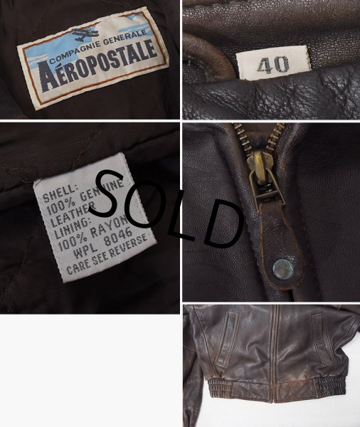 画像2: 【ビンテージ】【AEROPOSTALE】【エアロポステール】【ブラウン】【レザージャケット】【サイズUS40】  (2)