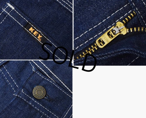 画像2: 90s ビンテージ USA製【KEY】【デニムペインターパンツ】【W31程度】  (2)