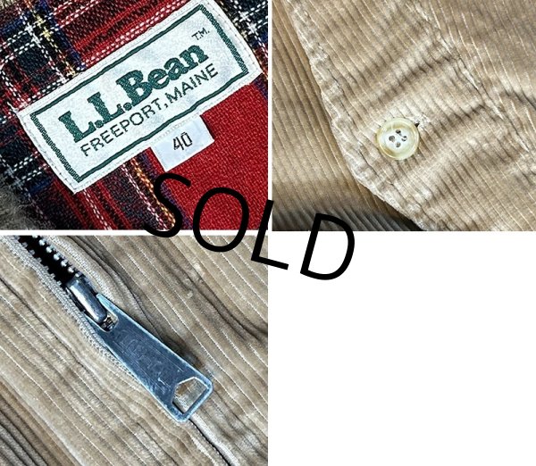 画像2: 70’s~【ビンテージ】L.L.Bean【LLビーン】【ライトx赤チェック裏地付き】【コーデュロイブルゾン】【US40】  (2)
