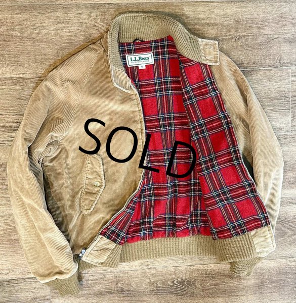 画像3: 70’s~【ビンテージ】L.L.Bean【LLビーン】【ライトx赤チェック裏地付き】【コーデュロイブルゾン】【US40】  (3)