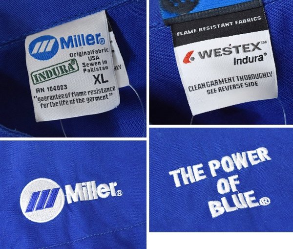 画像2: 00's~【ビンテージ】【miller】【青】【コットン】【ワークジャケット】スタンドカラー【サイズXL】  (2)