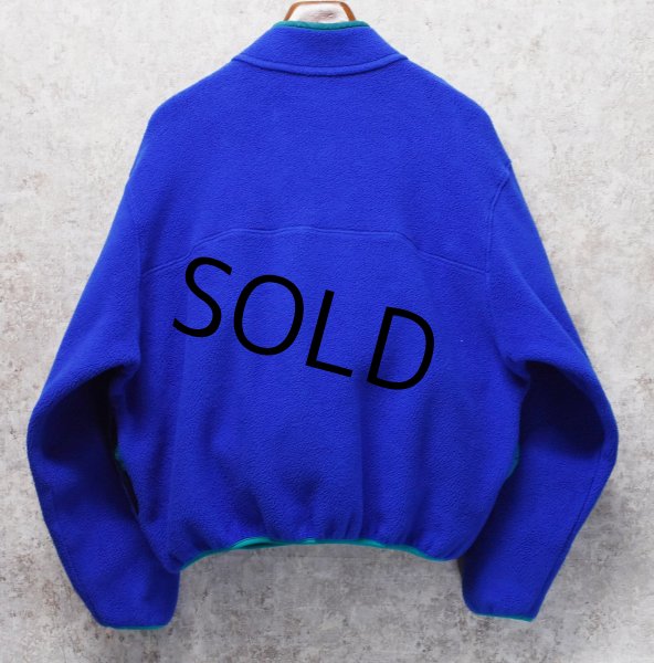 画像3:  90's~ 【ビンテージ】【ＬＬビーン】【L.L.bean】【青ｘエメラルド】【プルオーバーフリース】【スナップＴ】サイズＬ程度  (3)