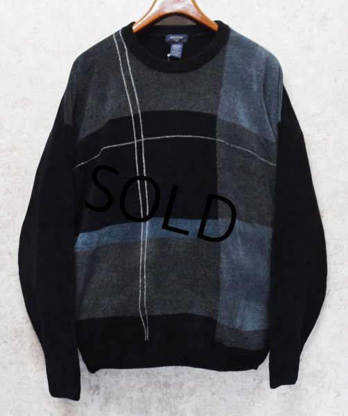 画像1: 【ビンテージ】【Dockers】ドッカーズ【黒xブルー系】【アクリルxレーヨン】【セーター】【サイズXLT】  (1)