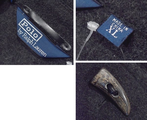 画像2: 【ラルフローレン】【POLO RALPH LAUREN】【チャコール】ウール【ダッフルコート】【サイズXL】  (2)