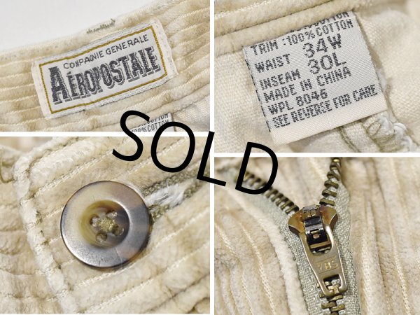 画像2: ビンテージ【AEROPOSTALE】【エアロポステール】【ベージュ】【２タック】【コーデュロイパンツ】【34×30】  (2)