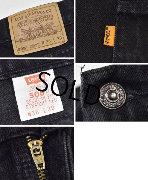 画像2: 90's【USA製】ビンテージ【LEVI'S】【リーバイス505】505【デニムパンツ】【ブラックデニム】黒【36ｘ30】  (2)