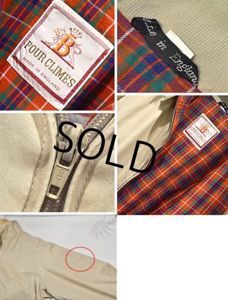 画像2: イングランド製【ビンテージ】【BARACUTA】【バラクータ】FOUR CLIMES G-9【ベージュx裏地赤チェック】ジップアップブルゾン【48LONG】  (2)