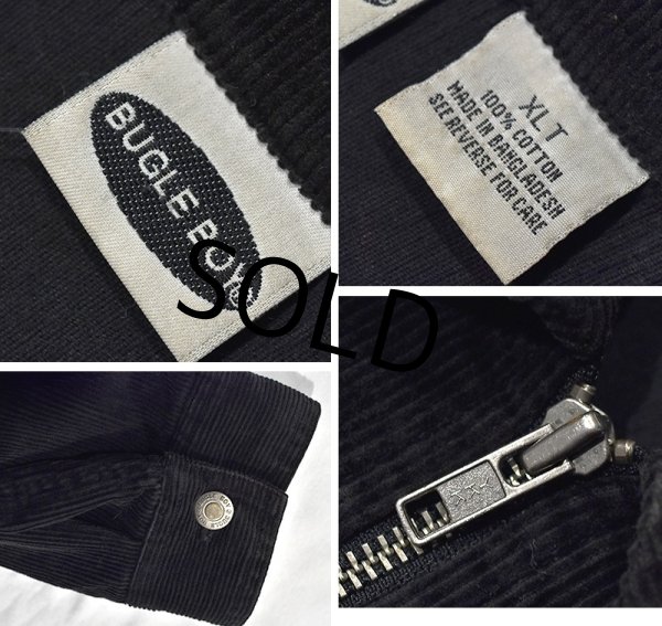 画像2: 【ビンテージ】【BUGLE BOY】ビューグル ボーイ【黒ｘグレーライン】【フルジップ】【コーデュロイジャケット】【サイズＸＬ】  (2)