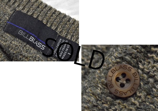 画像2: USA製【ビンテージ】【BILL BLASS】【ビルブラス】【ベージュ】【ヘンリーネック】【コットンxアクリル】【セーター】【サイズL】  (2)