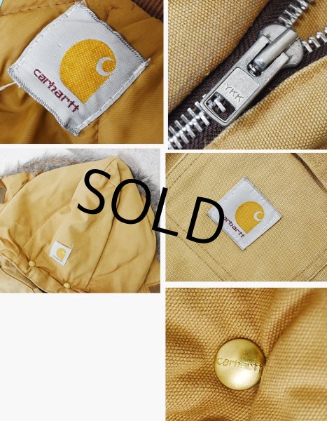 画像2: 【ビンテージ】【カーハート】【carhartt】ブラウン【ダック地】フード付き【トラディショナルコート】レディース古着【フルジップパーカー】  (2)