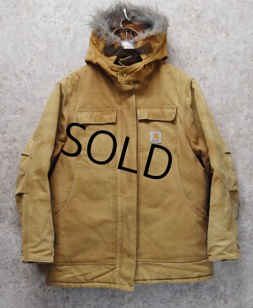 画像4: 【ビンテージ】【カーハート】【carhartt】ブラウン【ダック地】フード付き【トラディショナルコート】レディース古着【フルジップパーカー】  (4)