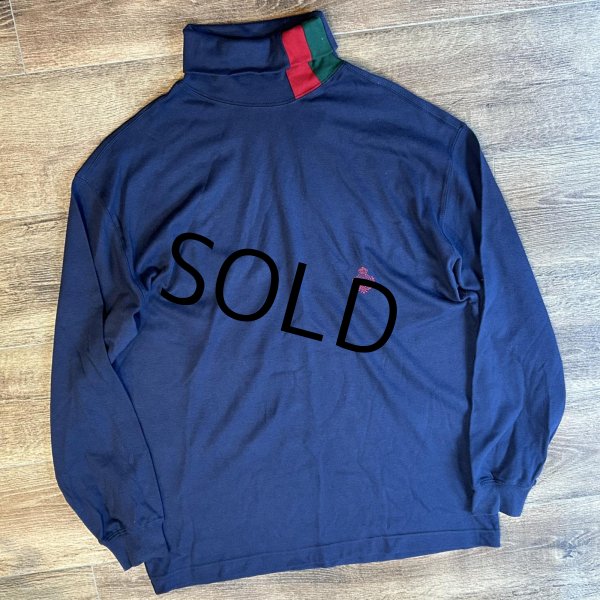 画像1: 90's~ ビンテージ【AEROPOSTALE】エアロポステール【紺ｘライン入り】ネイビー【タートルネックロンT】【サイズM】  (1)